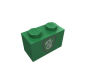 Preview: LEGO Stein 1x2 grün Harry Potter Shild (3004)