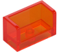 Preview: LEGO Fliese Paneele abgerundet 1x2x1 mit zwei Seiten trans neon orange (23969)