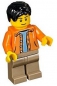 Preview: LEGO Town Minifigur Mann orange (212) U14
