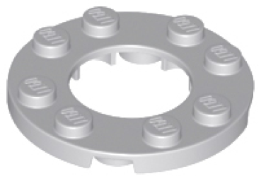 LEGO Platte rund 4x4 mit 2x2 Loch hellgrau (11833) N08