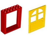 LEGO Türen Set mit Rahmen 2x6x6 rot/gelb (6235)