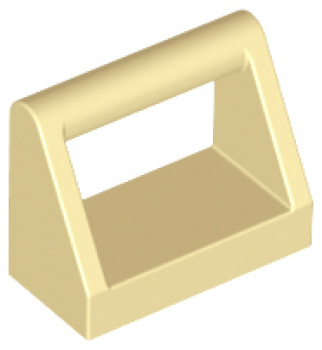 LEGO Fliese mit Griff 1x2 beige (2432) F2