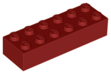 LEGO Stein 2x6 dunkel-rot 44237 (2456)