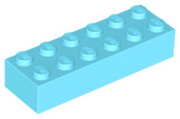 LEGO Stein 2x6 azur-blau (2456)