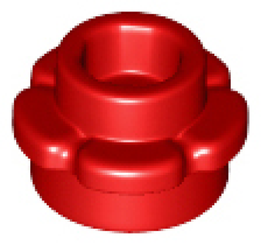 LEGO Plate, Round 1 x 1 with Flower Edge red (24866) U10