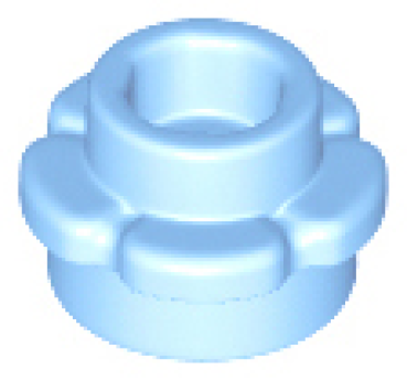 LEGO Platte, rund 1 x 1 mit Blumenrand hell-blau (24866) U10