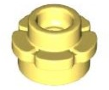 LEGO Platte, rund 1 x 1 mit Blumenrand zart-gelb (24866) U11