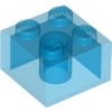 LEGO Stein 2x2 transparent blau (3003)