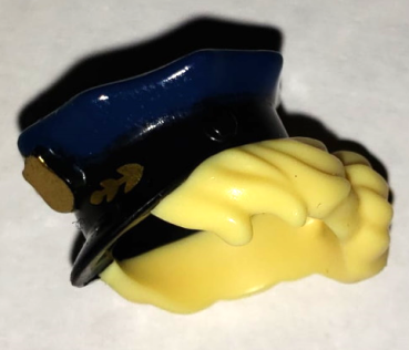 LEGO Minifig Mütze Polizei dunkelblau mit blonden Haaren T07