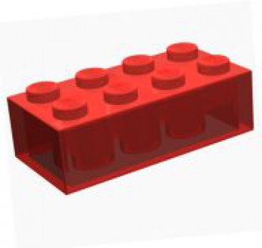 LEGO Stein 2x4 klar transparent rot (3001)