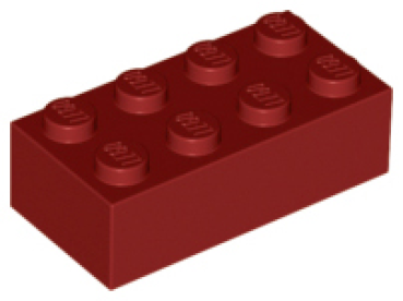 LEGO Stein 2x4 dunkel rot (3001)
