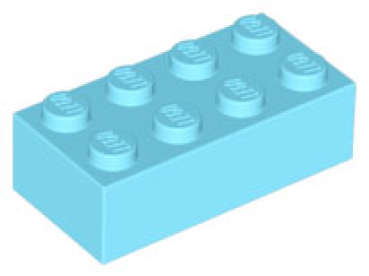 LEGO Stein 2x4 azur blau (3001)