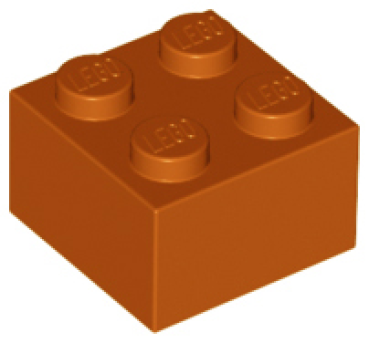 LEGO Stein 2x2 dunkel orange (3003) BR