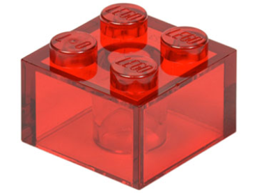 LEGO Stein 2x2 transparent rot (3003)