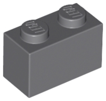 LEGO Stein 1x2 dunkelgrau (3004)