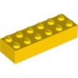 LEGO Stein 2x6 gelb (2456)