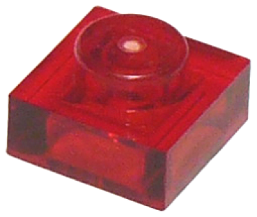 LEGO plate 1x1 transparent red (3024)
