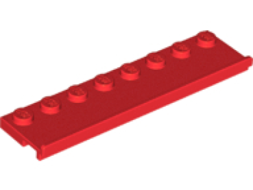 LEGO Plate 2x8 with rail red (30586) PLM