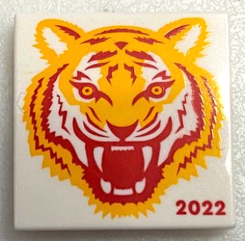 LEGO Minifig Utensil Tiger Head and '2022' T13