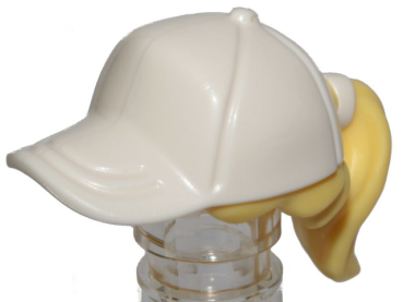 LEGO Hair female ponytail blond with white cap T07