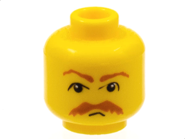 LEGO Minifig Kopf gelb Schnurrbart (041) S09