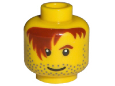 LEGO Minifig Head male, red hair (266) S07
