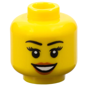 LEGO Minifig Kopf weiblich schwarze Augenbrauen und Wimpern lächelnd (189) S9