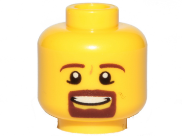 LEGO Minifig Kopf männlich brauner Kinnbart S07