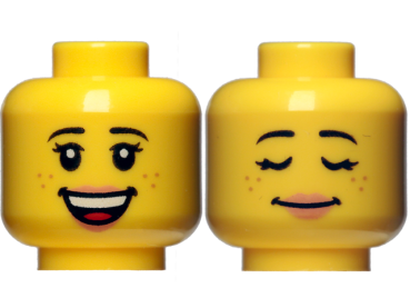 LEGO Minifig Kopf doppelseitig weiblich Lächeln und Schlafendes gesicht S07