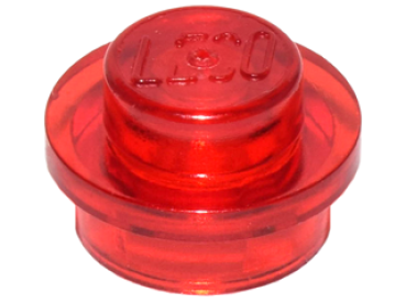 LEGO Platte rund 1x1 transparent rot (4073)