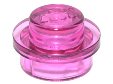 LEGO Platte rund 1x1 transparent dunkel pink (4073)