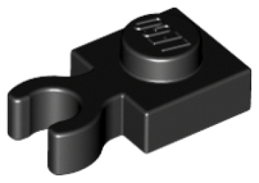 LEGO Platte mit Vertikal-clip 1x1 schwarz (4085) O07