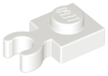 LEGO Platte mit Vertikal-clip 1x1 weiss (4085) O07