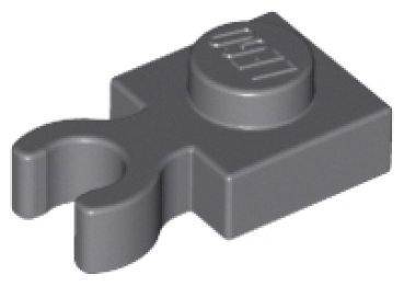 LEGO Platte mit Vertikal-clip 1x1 dunkelgrau (4085)  O07