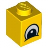 LEGO Stein m. Auge halb 1x1 gelb (3005)