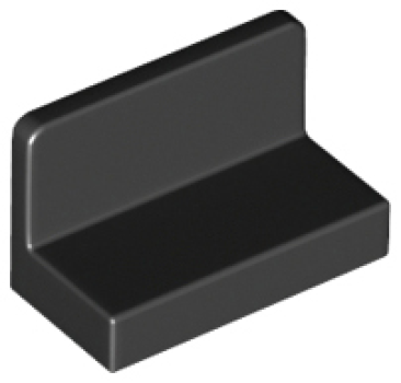 LEGO Fliese Paneele abgerundet 1x2 schwarz (4865) F3