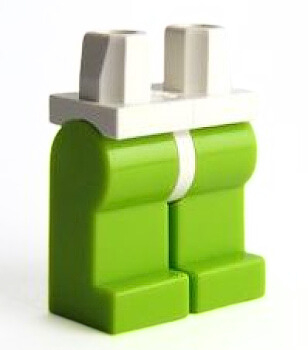 LEGO Legs assembly lime/white (2069) S10