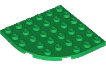 LEGO Platte abgerundet 6x6 grün (6003) O11