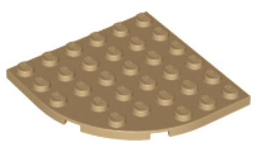 Platte abgerundet 6x6 dunkel-beige (6003) O11