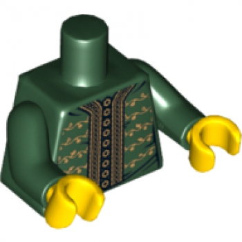 LEGO Minifig Torso Schauspieler dunkelgrün (396) P05