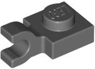 LEGO Platte mit Horizontal-clip 1x1 dunkel-grau (6019)  O07