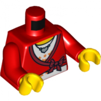 LEGO Minifig weiblicher Torso rot "Herzkette" (323) R05