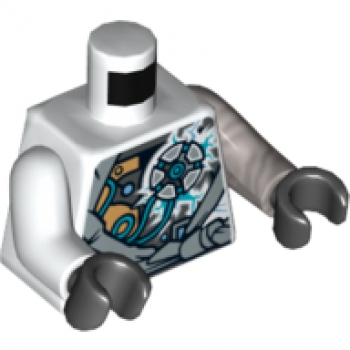 LEGO Minifig Torso Ninjago Zane silber/weiss (664) P08