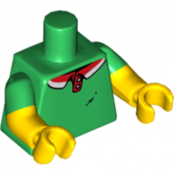 LEGO Minifig Torso "Pizzaman" grün (345) P05