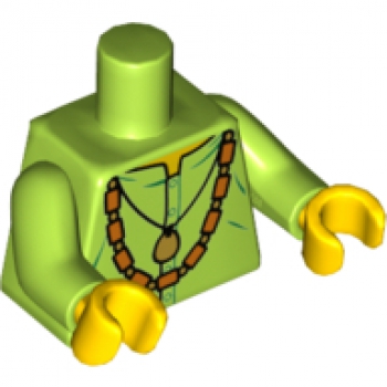LEGO Minifig Torso mit Halskette hellgrün (564) P07