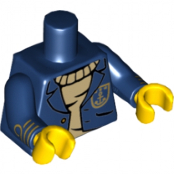 LEGO Minifig Torso "Kapitän" dunkelblau (1800) Q10