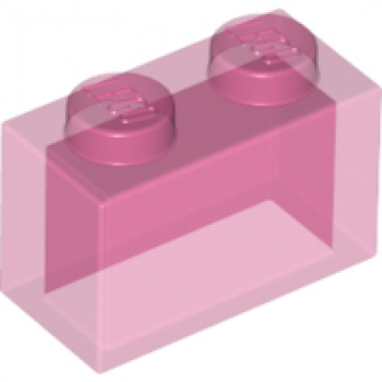 LEGO Stein 1x2 transparent pink 3065 (3004) BR