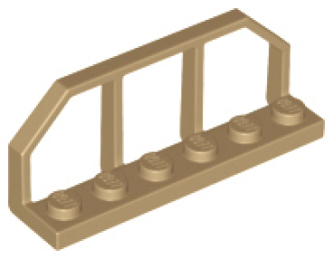 Platte modifiziert Zug Ende 1x6 dunkel beige (6583) H14