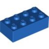 100 Q-Bausteine 2x4 blau (Q3001)