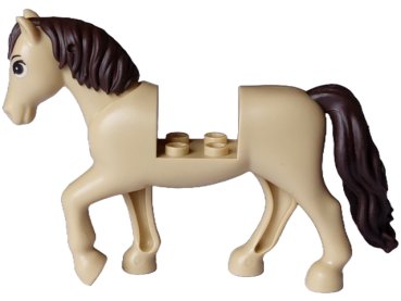 LEGO Pferd mit beweglichem Hals mit flexiblem Schweif beige V09